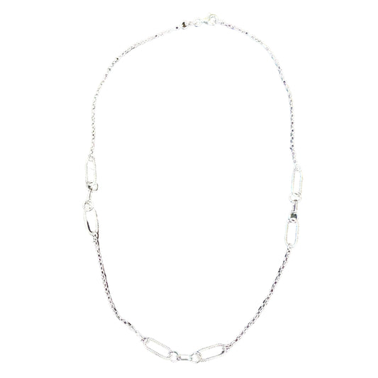 Sterling Silver Fancy Chain Link Necklace