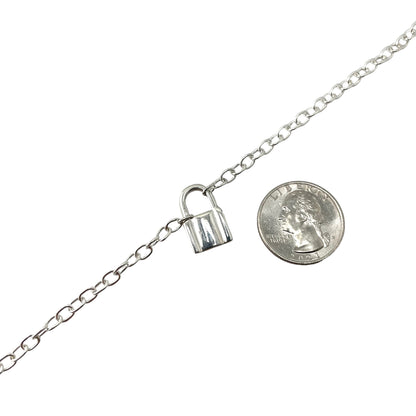 Lock Chain Necklace 16" Sterling Silver