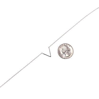 Letter V Chain Necklace 17" Sterling Silver