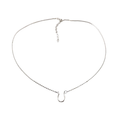 Horseshoe U Chain Necklace 17" Sterling Silver