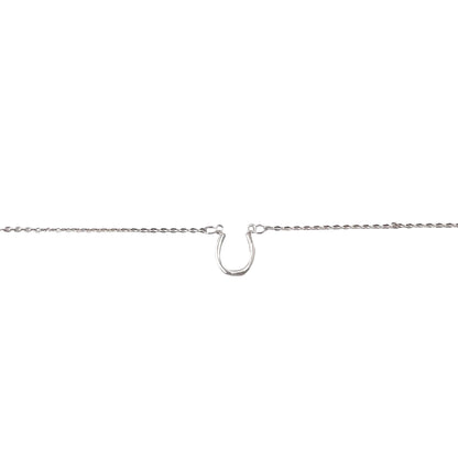 Horseshoe U Chain Necklace 17" Sterling Silver