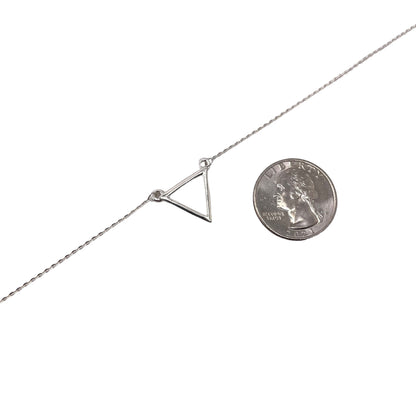 Triangle Chain Necklace 17" Sterling Silver