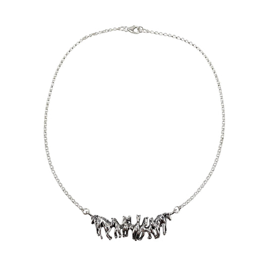 Horse Pack 16" Necklace Sterling Silver
