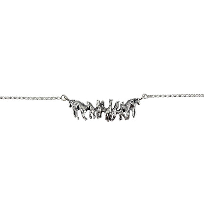 Horse Pack 16" Necklace Sterling Silver