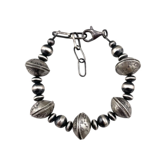 Desert Pearls Mercury Dime Bead Bracelet Sterling Silver