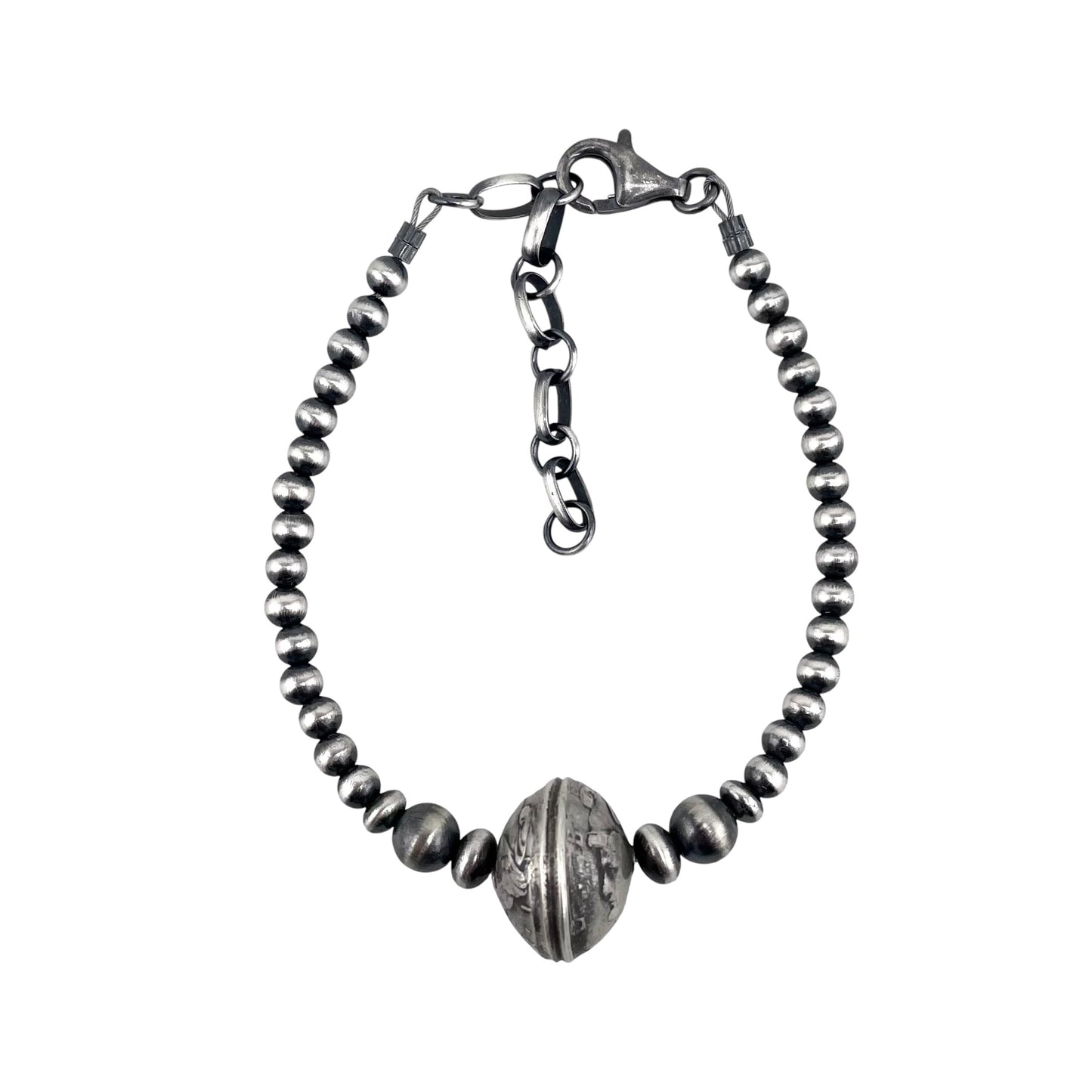 Desert Pearls Mercury Dime Coin Bead Bracelet Sterling Silver