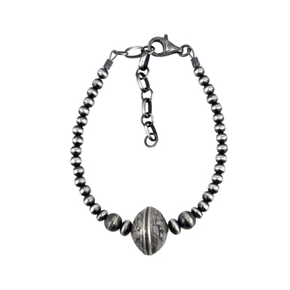 Desert Pearls Mercury Dime Coin Bead Bracelet Sterling Silver