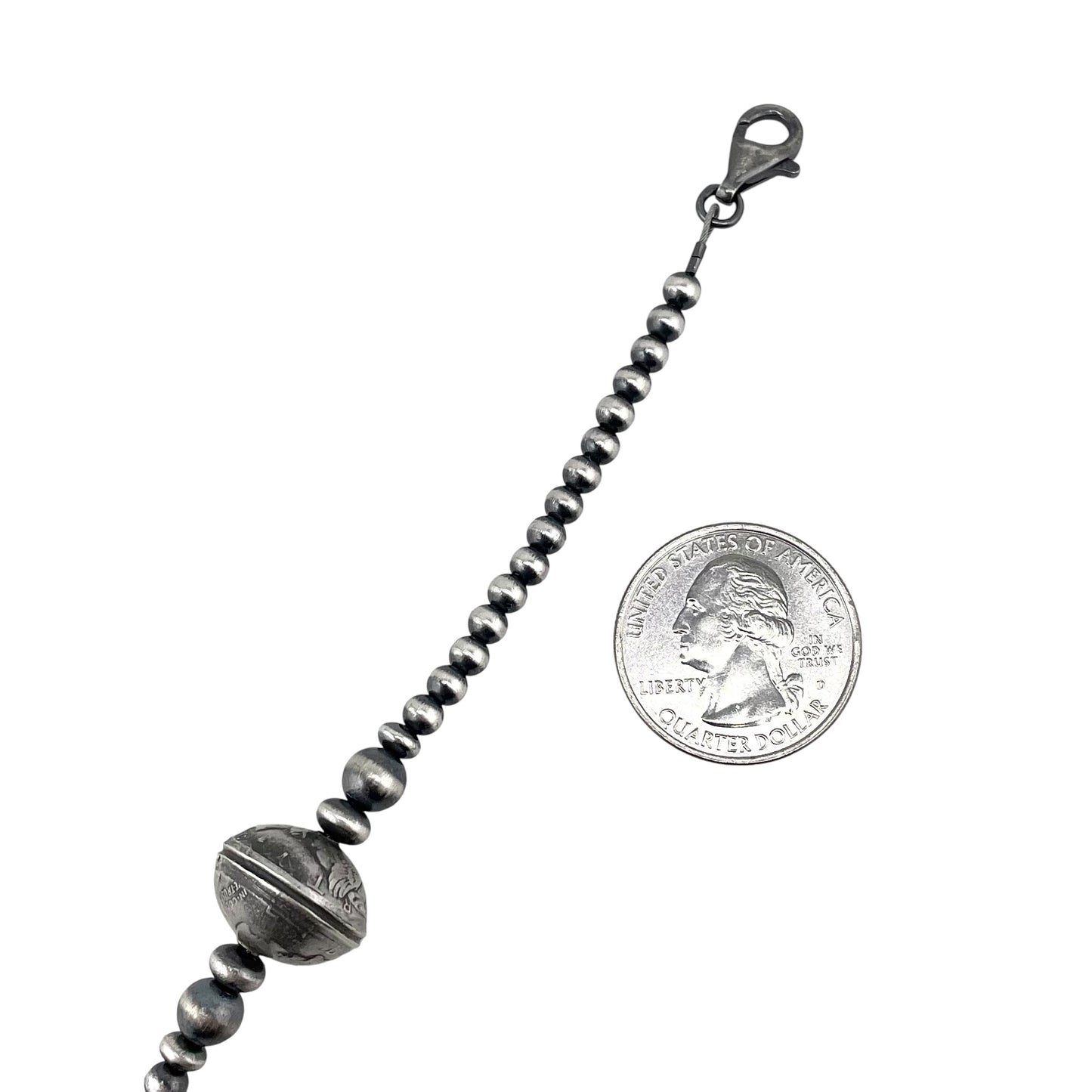 Desert Pearls Mercury Dime Coin Bead Bracelet Sterling Silver