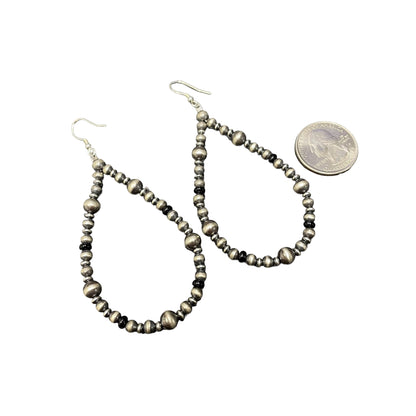 Onyx Desert Pearl Bead Dangle Earrings Sterling Silver