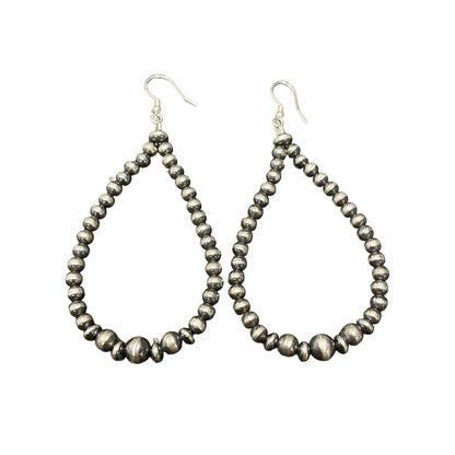 Desert Pearl Tear Drop Bead Dangle Earrings Sterling Silver