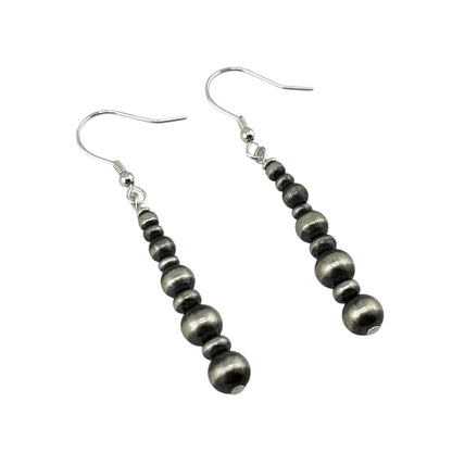 Desert Pearl Drop Bead Dangle Earrings Sterling Silver