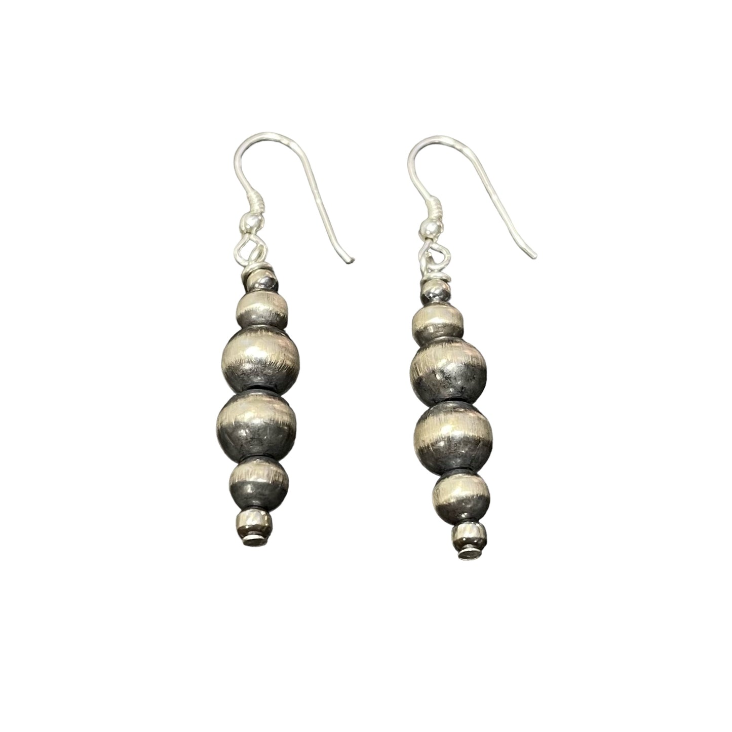 Desert Pearl Drop Bead Dangle Earrings Sterling Silver