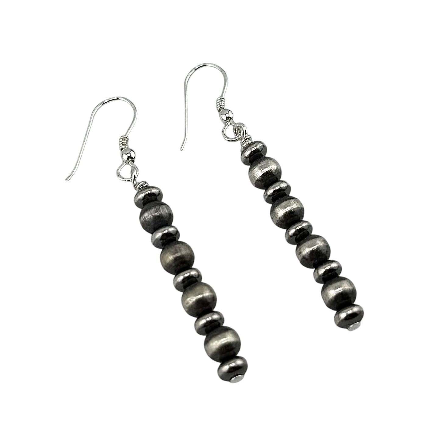 Desert Pearl Drop Bead Dangle Earrings Sterling Silver