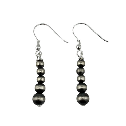 Desert Pearl Drop Bead Dangle Earrings Sterling Silver