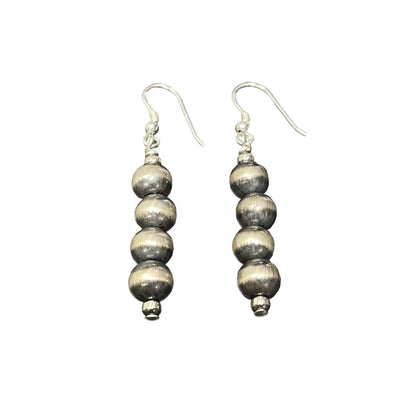 Desert Pearl 6mm Drop Bead Dangle Earrings Sterling Silver