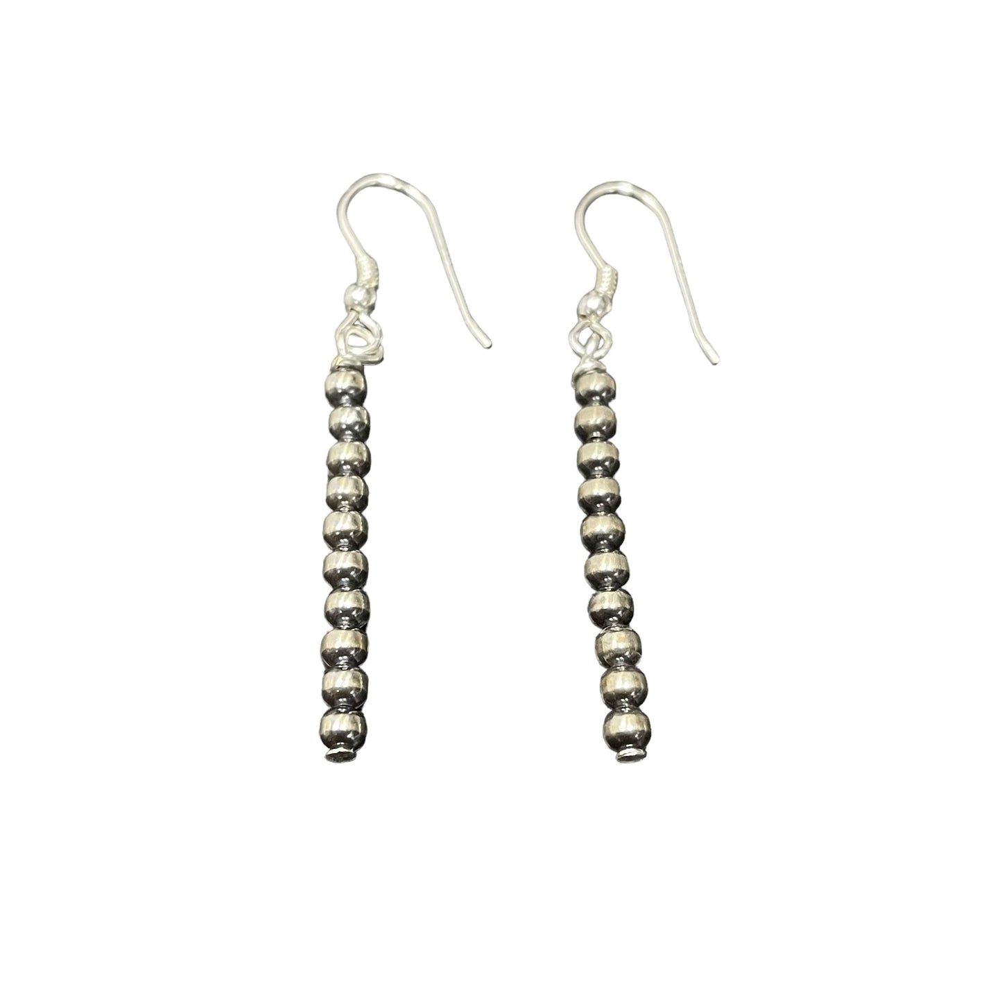 Desert Pearl 3mm Drop Bead Dangle Earrings Sterling Silver