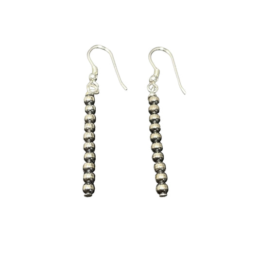 Desert Pearl 3mm Drop Bead Dangle Earrings Sterling Silver