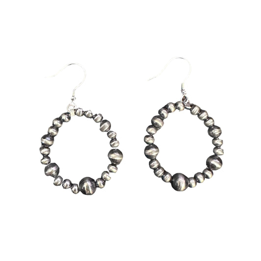Desert Pearl Bead Dangle Earrings Sterling Silver