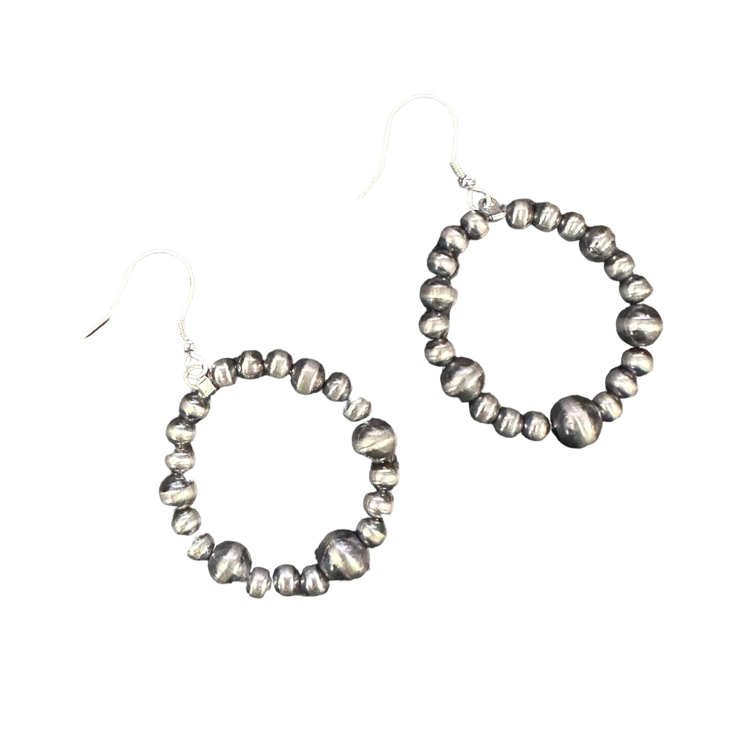 Desert Pearl Bead Dangle Earrings Sterling Silver