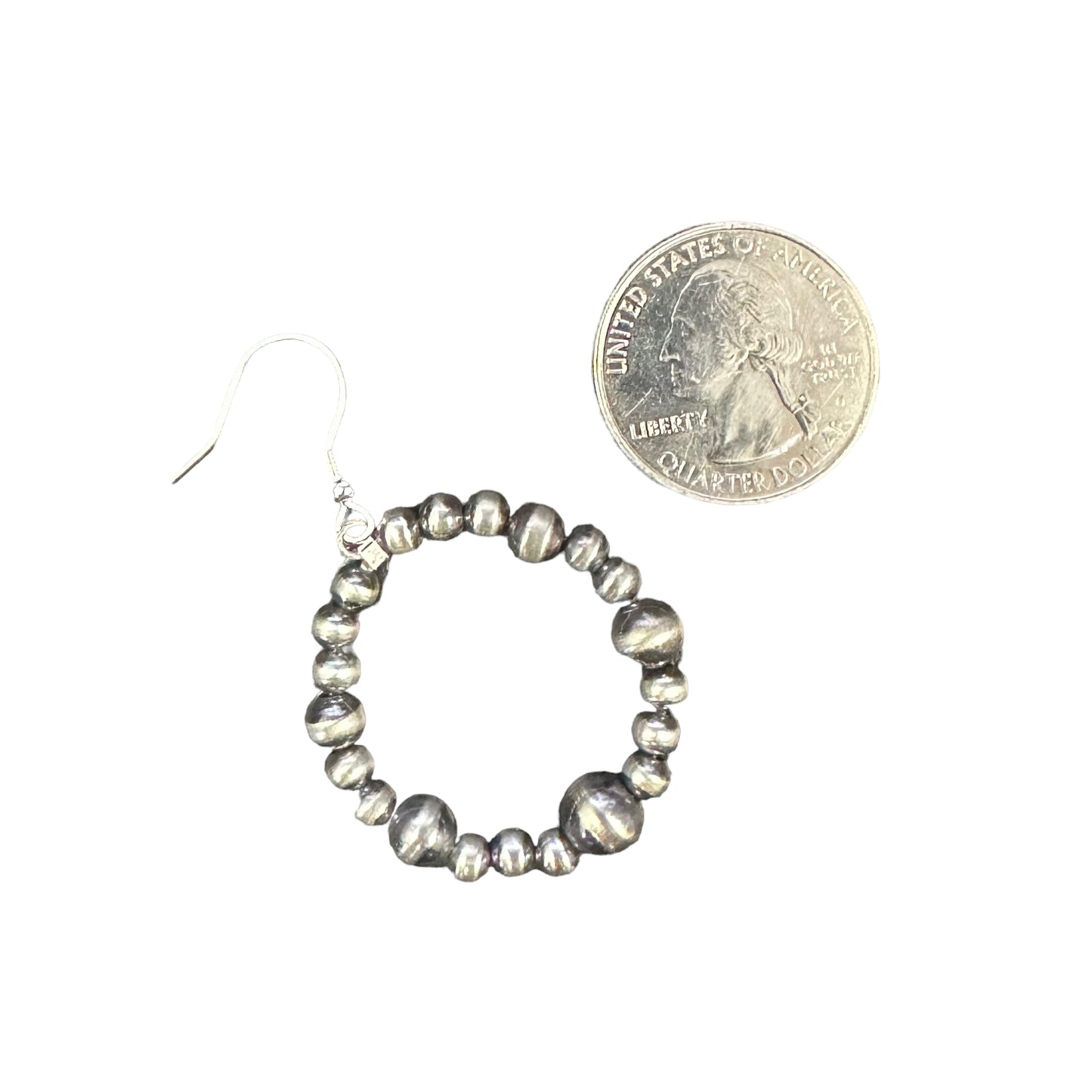 Desert Pearl Bead Dangle Earrings Sterling Silver