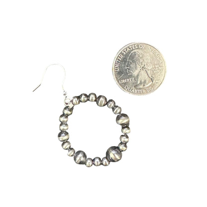 Desert Pearl Bead Dangle Earrings Sterling Silver