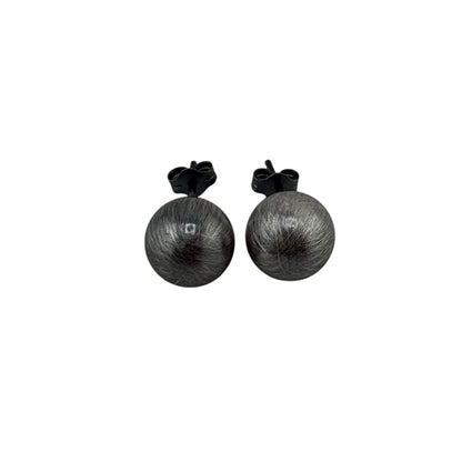 Navajo Pearl Oxidized Bead Stud Post Earrings Sterling Silver - Available in 4mm to 12mm