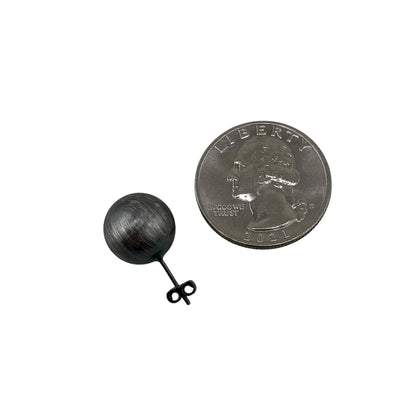 Navajo Pearl Oxidized Bead Stud Post Earrings Sterling Silver - Available in 4mm to 12mm