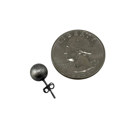 Navajo Pearl Oxidized Bead Stud Post Earrings Sterling Silver - Available in 4mm to 12mm