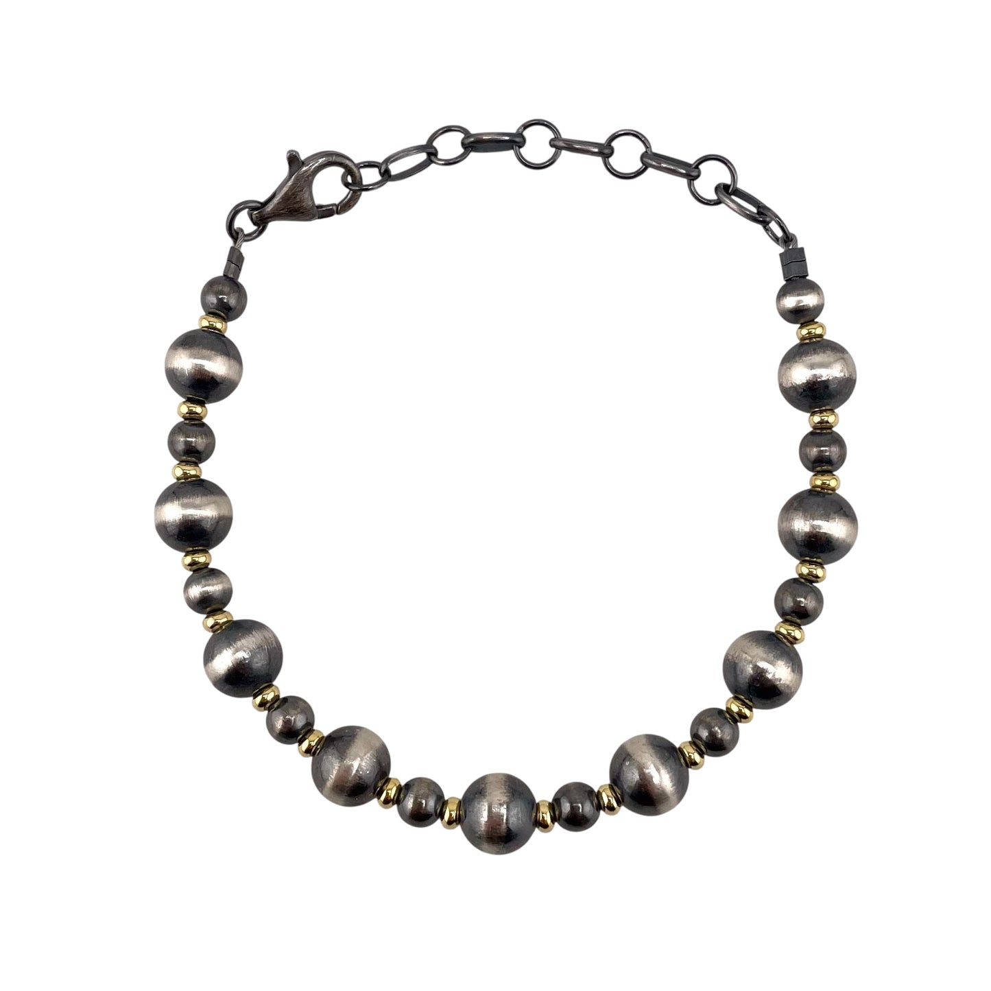 Desert Pearl 5mm & 8mm Bead Bracelet Sterling Silver & 12K Gold Filled