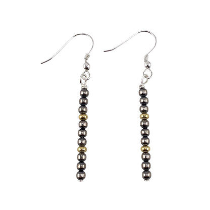 Desert Pearl Bead 3mm Stick Earrings Sterling Silver & 12K Gold Filled