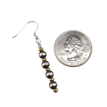 Desert Pearl Bead 5mm Drop Earrings Sterling Silver & 12K Gold Filled
