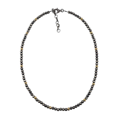 Desert Pearl 4mm Bead Necklace Sterling Silver & 12K Gold Filled