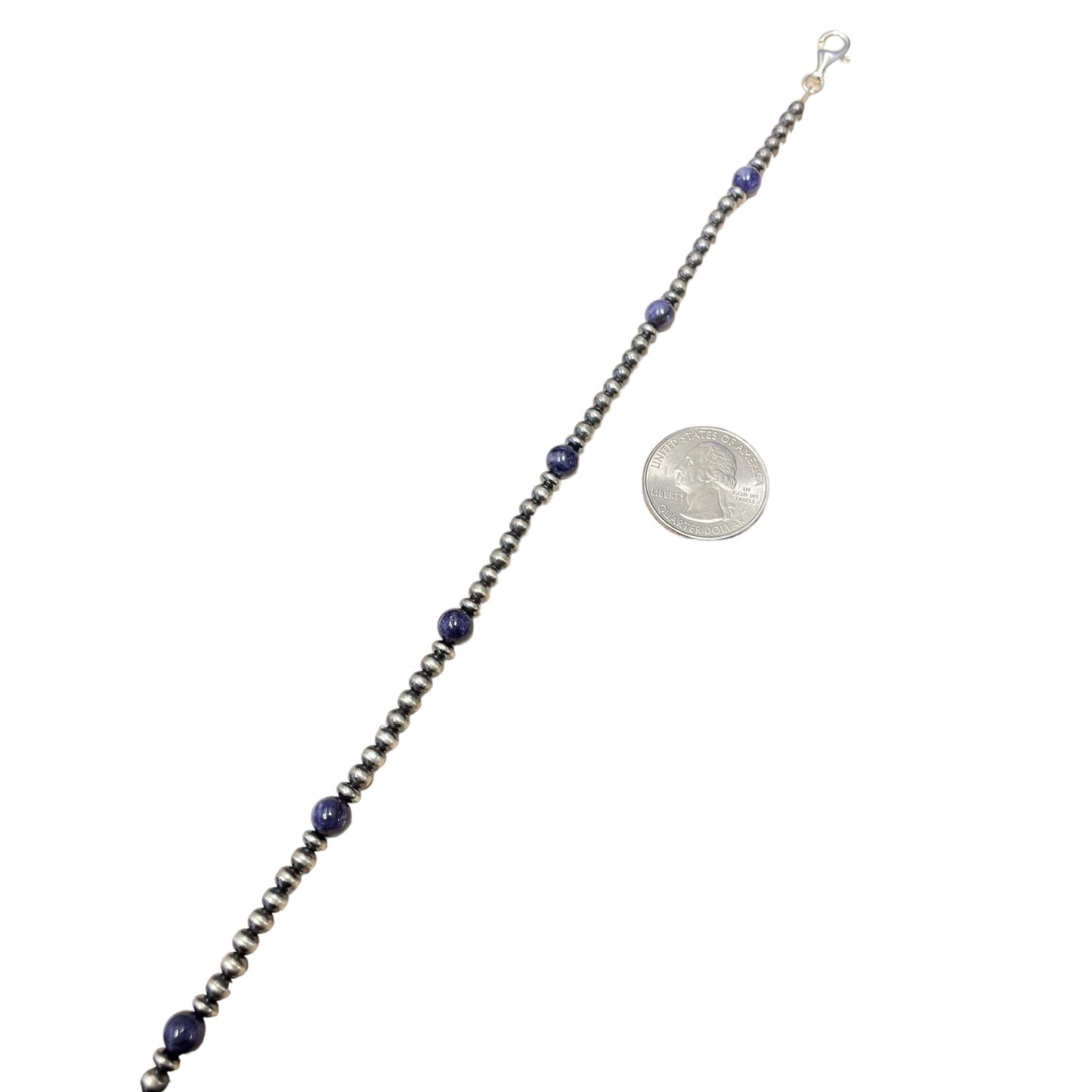 Charoite Desert Pearl Bead Necklace Sterling Silver