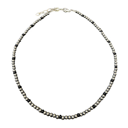 Onyx Desert Pearl Bead Necklace Sterling Silver