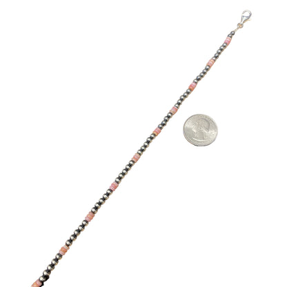 Pink Conch Desert Pearl Bead Necklace Sterling Silver