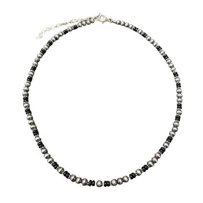 Onyx Desert Pearl Bead Necklace Sterling Silver