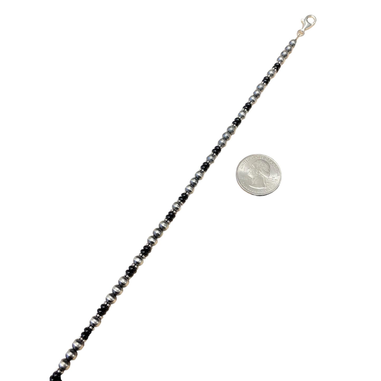 Onyx Desert Pearl Bead Necklace Sterling Silver