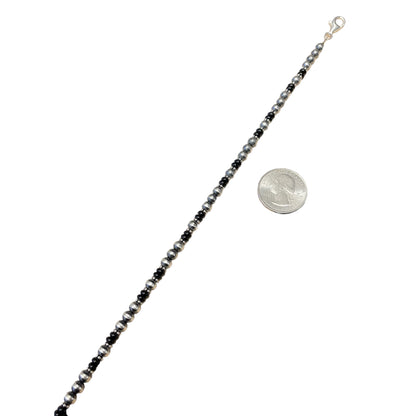 Onyx Desert Pearl Bead Necklace Sterling Silver