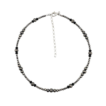 Onyx Desert Pearl Bead Necklace Sterling Silver