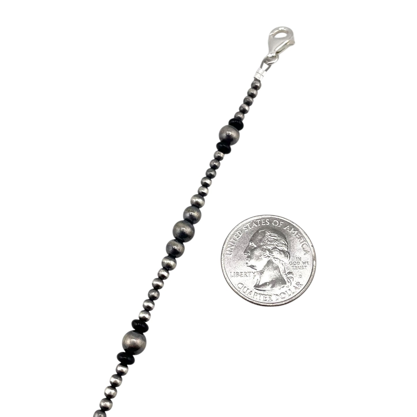 Onyx Desert Pearl Bead Necklace Sterling Silver