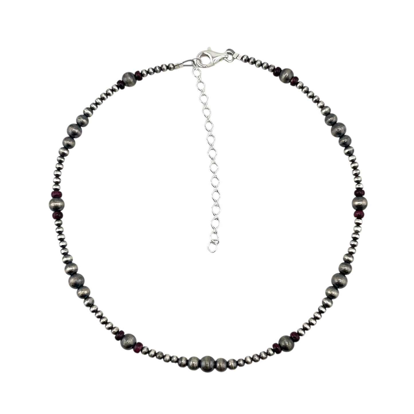 Purple Spiny Oyster Desert Pearl Bead Necklace Sterling Silver