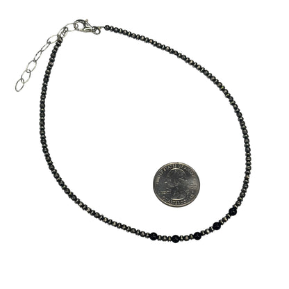 Onyx Desert Pearl Bead Necklace Sterling Silver