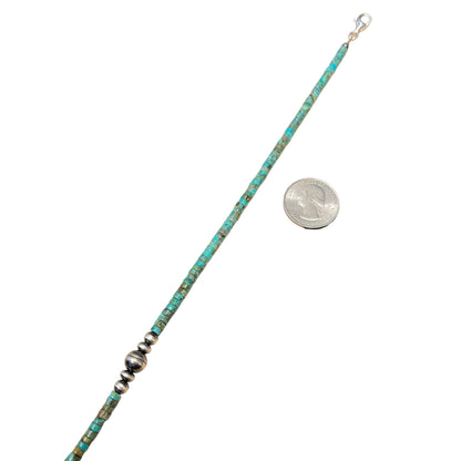 Turquoise Desert Pearl Bead Necklace Sterling Silver