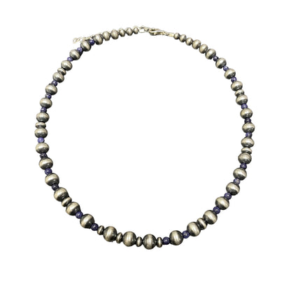 Charoite Desert Pearl Bead Necklace Sterling Silver