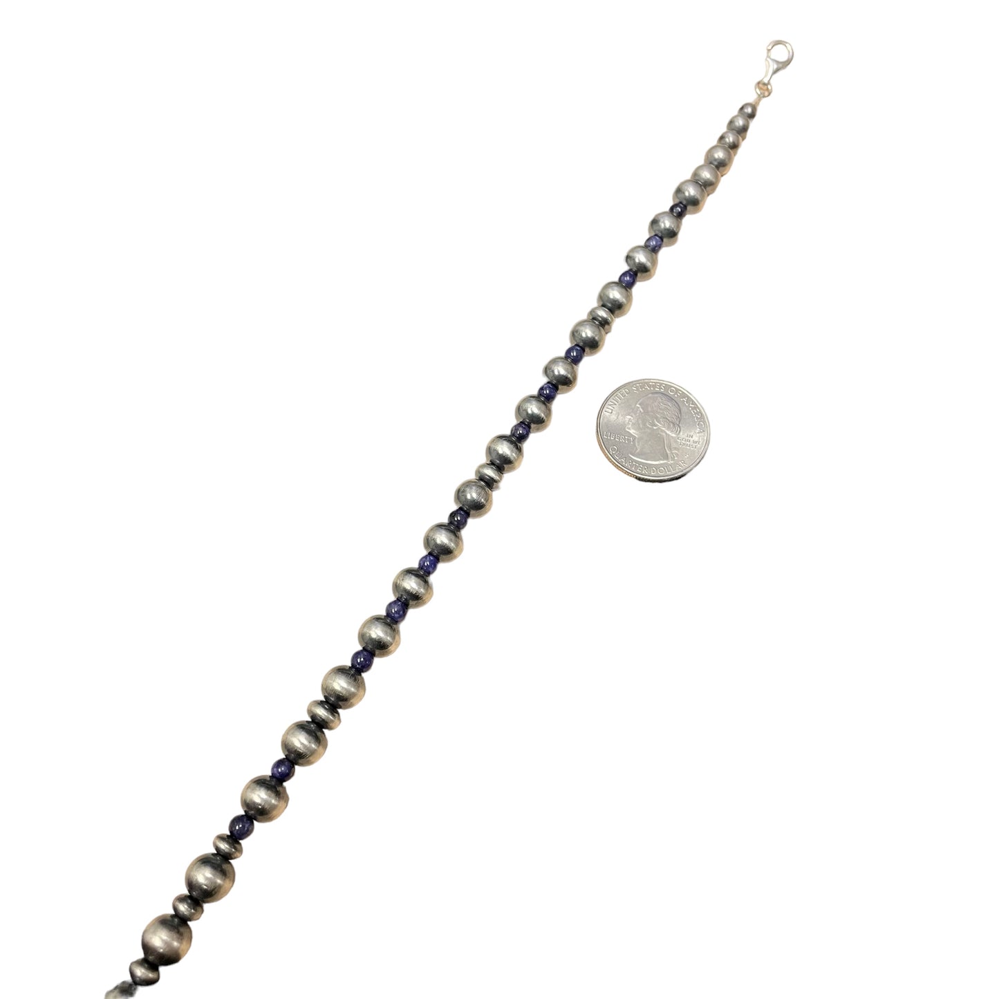 Charoite Desert Pearl Bead Necklace Sterling Silver