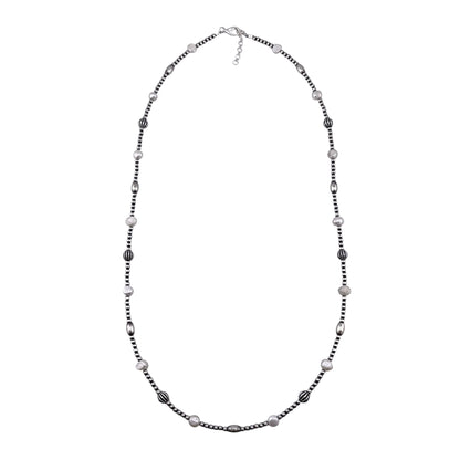 White Pearl Desert Pearls Mixed Bead Necklace Sterling Silver
