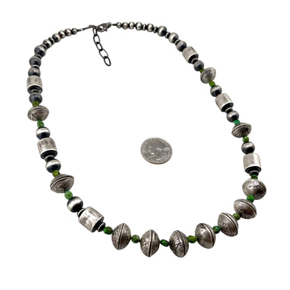 Desert Pearls & Mercury Dime Coin Sonoran Gold Turquoise Necklace Sterling Silver