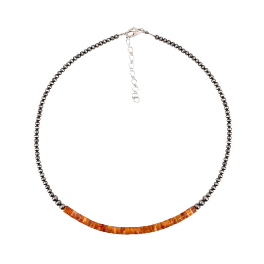 Spiny Oyster Desert Pearl Necklace Sterling Silver