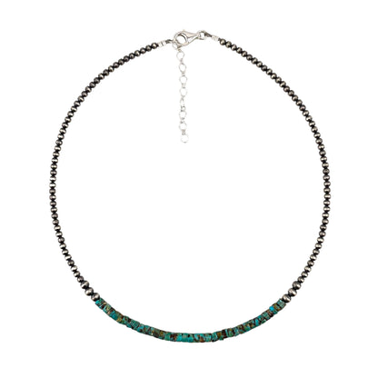 Turquoise Desert Pearl Necklace Sterling Silver