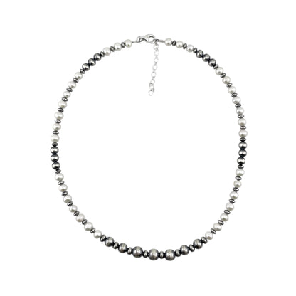 Desert Pearls & White Pearls Bead Necklace Sterling Silver